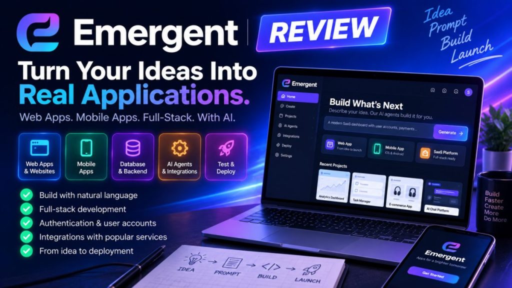 Emergent review - AI app builder for websites, mobile apps and SaaS